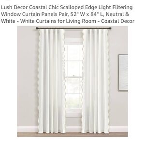 Coastal Chic Scallop Neutral/White pair Panels new